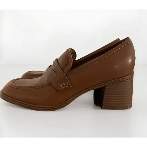 Nine West Block Heel Penny Loafer - Women's 8 M Brown - Picture 5 of 8